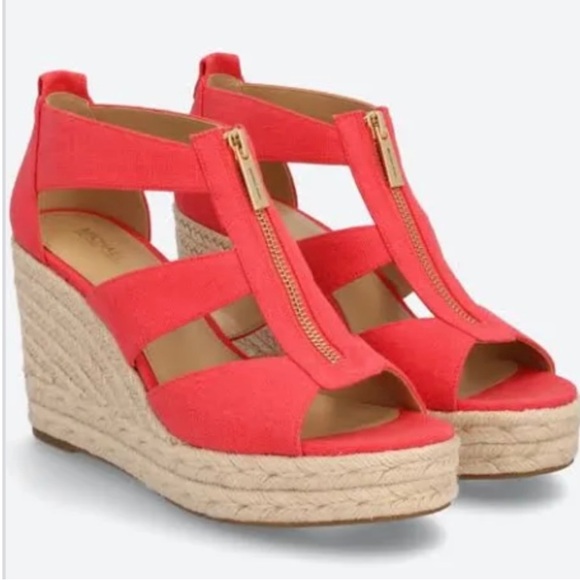 Michael Kors Red Wedge Sandals - Picture 4 of 6